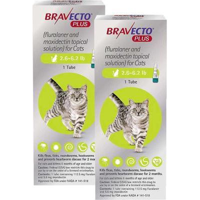 Solución tópica Plus para gatos, de 13,8 a 27,5 lb (caja morada), 1 dosis (suministro para 2 meses)