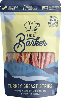Tiras de pechuga de pavo, premios para perros, bolsa de 10 oz