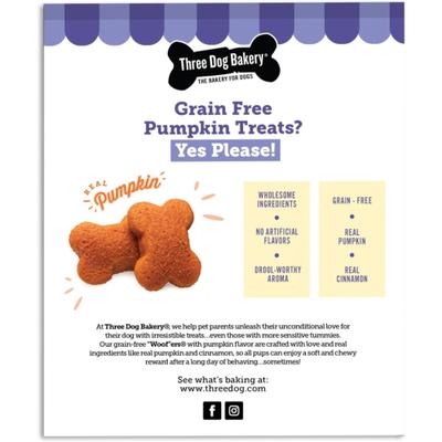 Soft Baked Woofers Grain-Free Pumpkin Dog Treats, 13-oz box