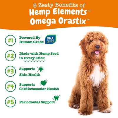 Hemp Elements Omega OraStix Peppermint Flavored Dog Dental Chews, 25-oz bag