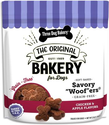 Soft Baked Savory Woofers Chicken & Apple Dog Treats, 25-oz bag