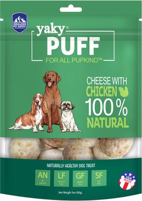 Grain-Free yakyPUFF Cheese Dog Treats, 3-oz bag