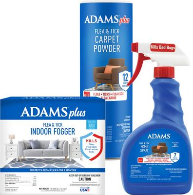 Paquete: Pulgas y garrapatas - Adams Plus Flea Control Indoor Fogger, 3 oz, 3 unidades + 2 artículos más