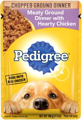 Bundle: Pedigree Chopped Meaty Ground Dinner with Hearty Chicken Wet Food + Complete Nutrition Roasted Chicken, Rice & Vegetable Flavor Dry Dog Food