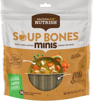 Soup Bones Minis with Real Chicken & Veggies Chews Dog Treats, 16 count