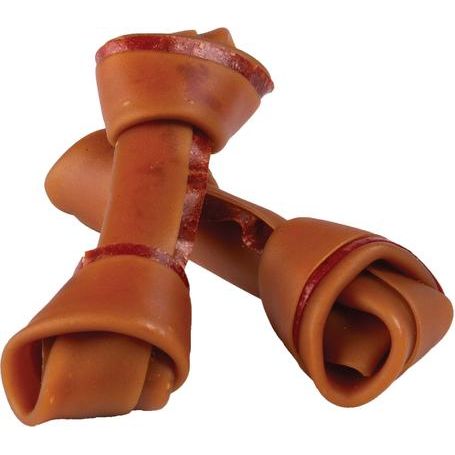 Golosinas para perros con forma de hueso de mantequilla de maní, tamaño mediano, 4 unidades