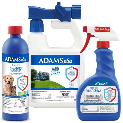 Bundle: Flea & Tick - Adams Yard Spray, Shampoo with Precor, Home Spray