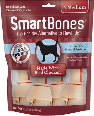 Medium Beef Chew Bones Dog Treats, 4 count