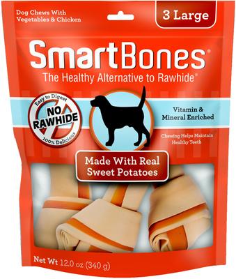 Large Beef Chew Bones Dog Treats, 3 count