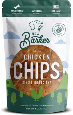 Chips de pollo entero, premios naturales de un solo ingrediente para perros, bolsa de 8 oz