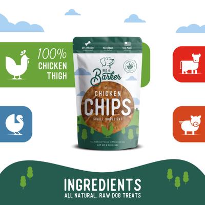 Whole Chicken Chips All Natural Single Ingredient Dog Treats, 8-oz bag