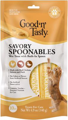 Savory Spoonables Triple Flavor Variety Pack Lickable Cat Treat, Squeezable Tube, 15 count