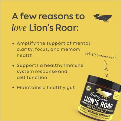 Lion's Roar Powder Brain & Nervous System Supplement for Dogs & Cats, 2.64-oz jar