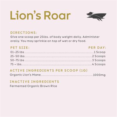 Lion's Roar Powder Brain & Nervous System Supplement for Dogs & Cats, 2.64-oz jar