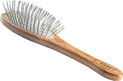 Style & Detangle Dog & Cat Oval Brush, Bamboo-Dark Finish, Small, 2 count