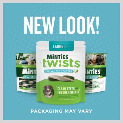 VetIQ Minties Twists Large Vanilla Mint Dental Dog Treats, 12-oz bag, count varies