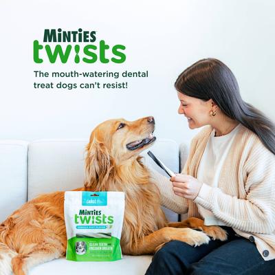 VetIQ Minties Twists Large Vanilla Mint Dental Dog Treats, 12-oz bag, count varies