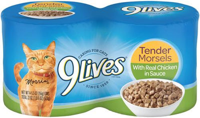 Tender Morsels con pollo real en salsa, alimento húmedo para gatos, lata de 5.5 oz, caja de 4