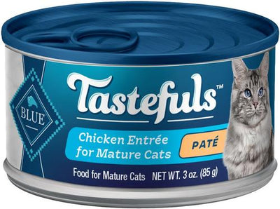 Comida húmeda para gatos maduros Tastefuls Chicken Entrée Paté, lata de 3 oz, caja de 24