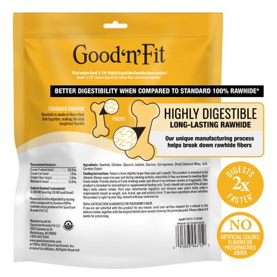 Chicken Long-Lasting Highly Digestible Rawhide Dog Treat Spirals, 12 count