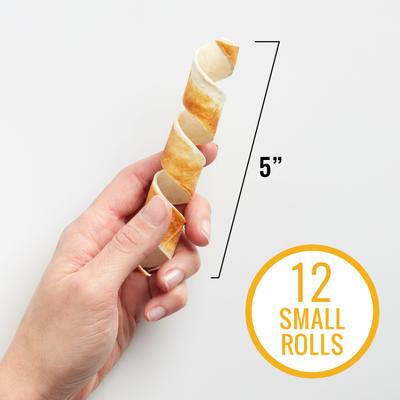 Chicken Long-Lasting Highly Digestible Rawhide Dog Treat Spirals, 12 count