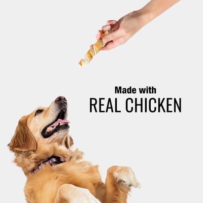 Chicken Long-Lasting Highly Digestible Rawhide Dog Treat Spirals, 12 count