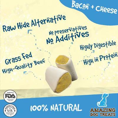 Bacon & Cheese Filled Dog Bones, 4 count