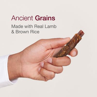 Lamb & Brown Rice Sticks Wrapped with Real Chicken Rawhide-Free Dog Chews, 4 count