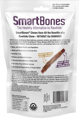Lamb & Brown Rice Sticks Wrapped with Real Chicken Rawhide-Free Dog Chews, 4 count
