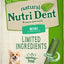 Nutri Dent Mini Limited Ingredients Fresh Breath Natural Dental Dog Treats, 78 count