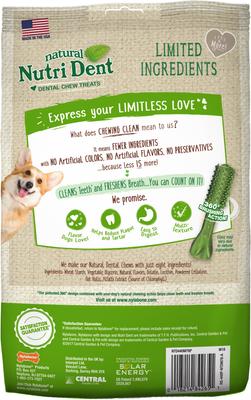 Nutri Dent Mini Limited Ingredients Fresh Breath Natural Dental Dog Treats, 78 count