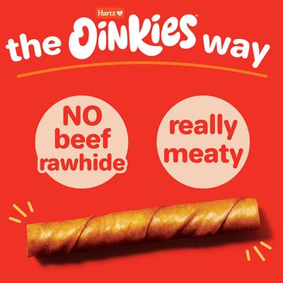 Oinkies Smoked Twists with 100% Real Smoked Pork Rawhide-Free Natural Dog Treats, 40 count