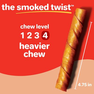 Oinkies Smoked Twists - Golosinas naturales para perros 100 % de cerdo ahumado real sin cuero crudo, 40 unidades