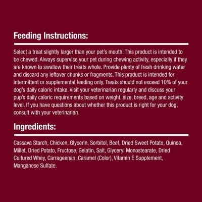 Steak & Quinoa Sticks Wrapped with Real Chicken Rawhide-Free Dogs Chews, 5 count