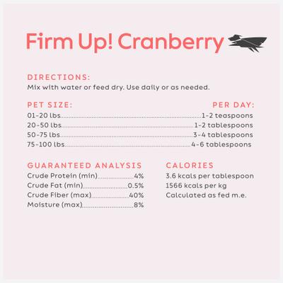 Firm Up! Pumpkin Plus Cranberry Super Dog & Cat Supplement, 4-oz bag