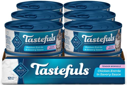 Tastefuls Natural Tender Morsels Chicken Entree Wet Cat Food, 5.5-oz can, case of 12