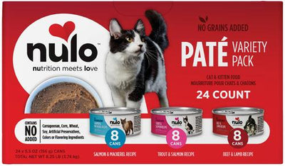Grain-Free Variety Flavors Pate Wet Canned Food for Cats & Kittens, 5.5-oz can, case of 24