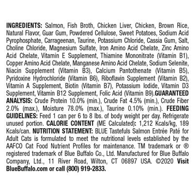 Comida húmeda para gatos Tastefuls Natural Pate Salmon Entree, lata de 5.5 oz, caja de 12