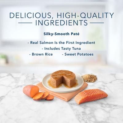 Tastefuls Natural Pate Salmon Entree Wet Cat Food, 5.5-oz can, case of 12