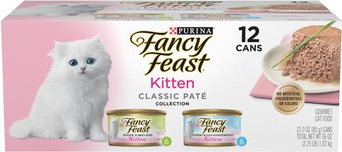 Kitten Classic Pate Collection Turkey & Whitefish Variety Pack Grain-Free Wet Cat Food, 3-oz can, case of 12