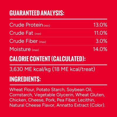 Triple Flavor Stacks with Cheese, Chicken & Pork Bite Sized Crunchy Dog Treats, 9-oz bag