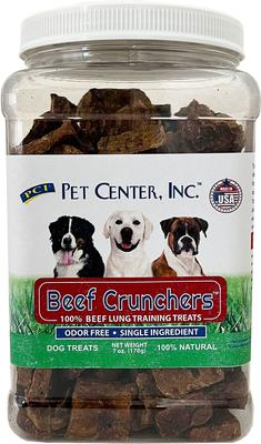 Beef Crunchers Lung Training Dog Treats, 7-oz canister