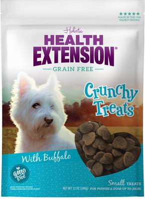 Small Buffalo Heart Shaped Grain-Free Crunchy Dog Treats, 12-oz bag