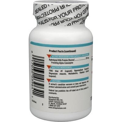 Cápsulas de Zylkene de 225 mg, suplemento calmante para perros y gatos medianos, 120 unidades