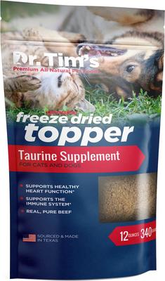 Beef Taurine Supplement Freeze-Dried Dog & Cat Food Topper, 12-oz bag