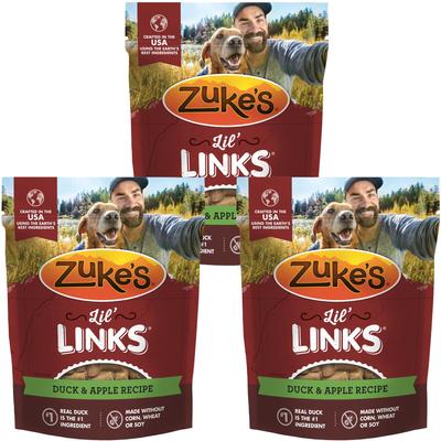 Lil' Links Sausage-Style Real Meat, Duck & Apple Recipe Gluten-Free Adult Soft & Chewy Dog Treats, 6-oz bag, 6-oz bag, bundle of 2