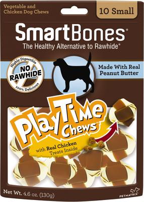 Small PlayTime Peanut Butter Chews Dog Treats, 10 count