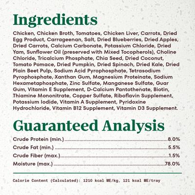 Ultra Grain-Free Chicken Entree Pate with Tomatoes & Carrots Adult Wet Dog Food Trays, 3.5-oz, case of 24