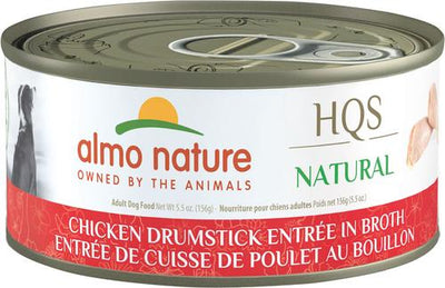 HQS Natural Chicken Drumstick Entree in Broth Wet Dog Food, 5.5-oz can, case of 12
