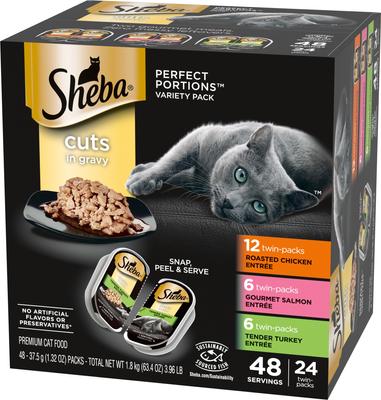 Perfect Portions Grain-Free Tender Trout Cuts in Gravy Entree Wet Adult Cat Food Trays, 2.6-oz, case of 24